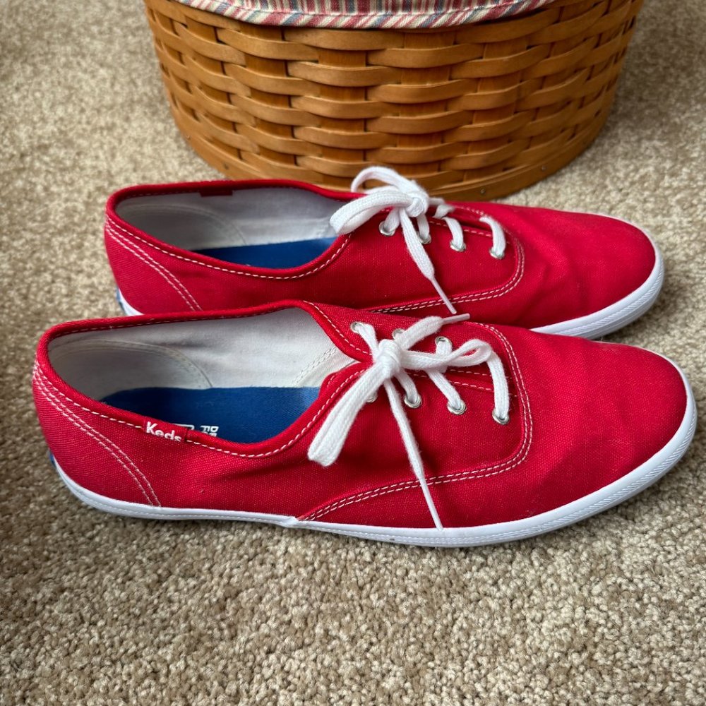 Keds Red Champion Canvas Lace-Up Sneakers 9.5W - Picture 7 of 11